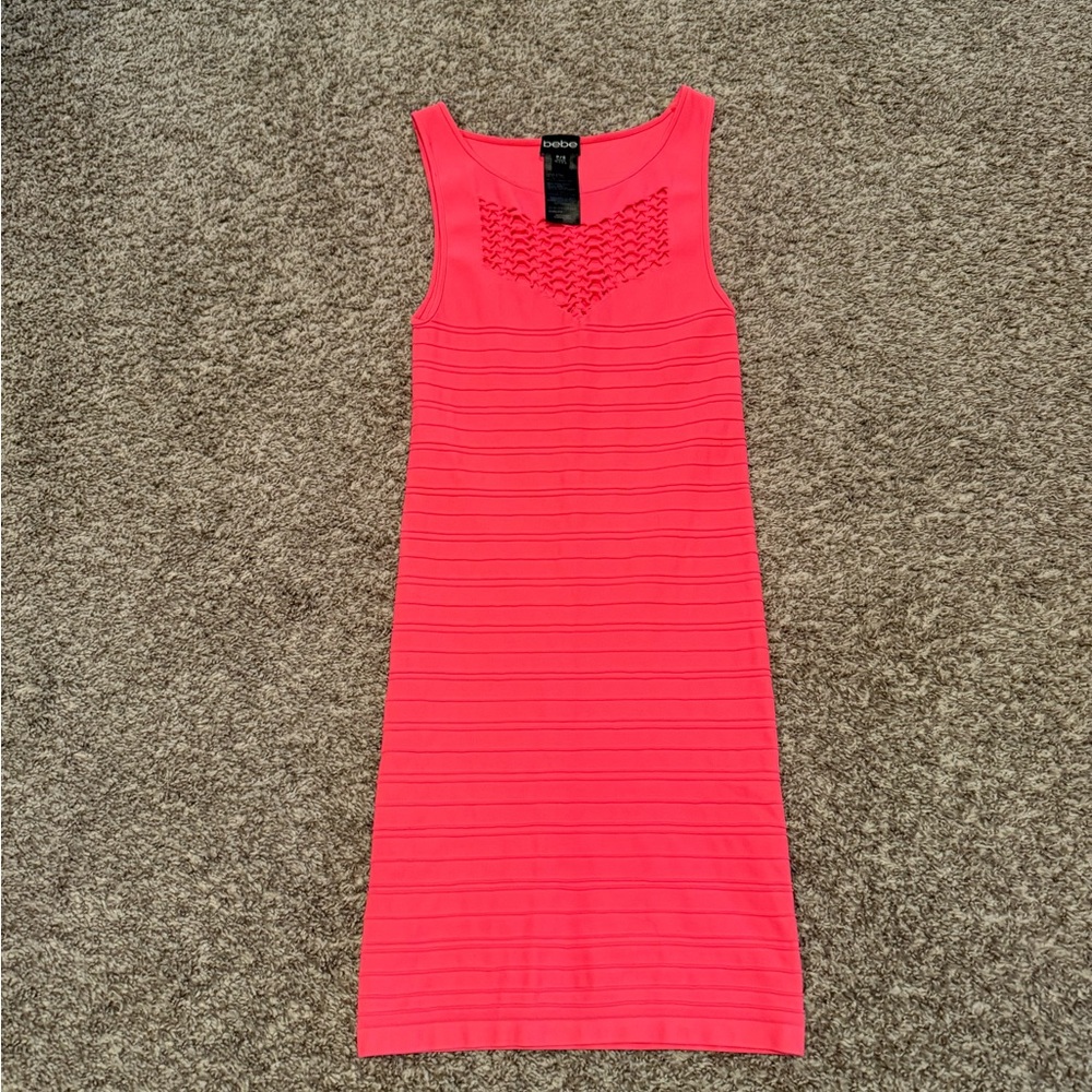 bebe vintage Coral Sleeveless Bodycon Dress